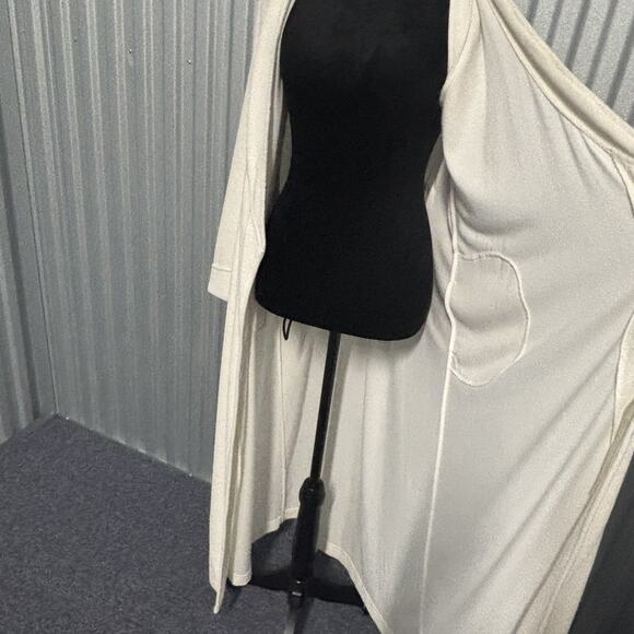 Soma Intimates Robe Womens Large Cream Bamboo Blend Belted Long Lounge Bathrobe - Picture 8 of 9